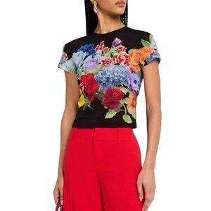 ALICE + OLIVIA Tess Floral T-Shirt Size  M/L NEW